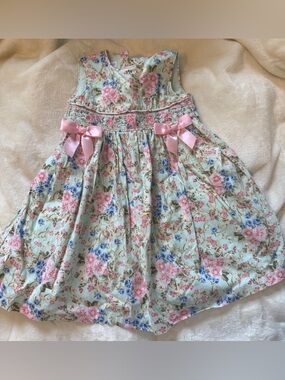 Bonnie Jean Floral Dress 3T Girls Easter Spring EUC
